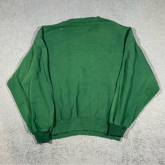 Vintage 90s Russell Athletic Green Distress Crewneck Sweater Men’s XL USA #1084 - Picture 2 of 8